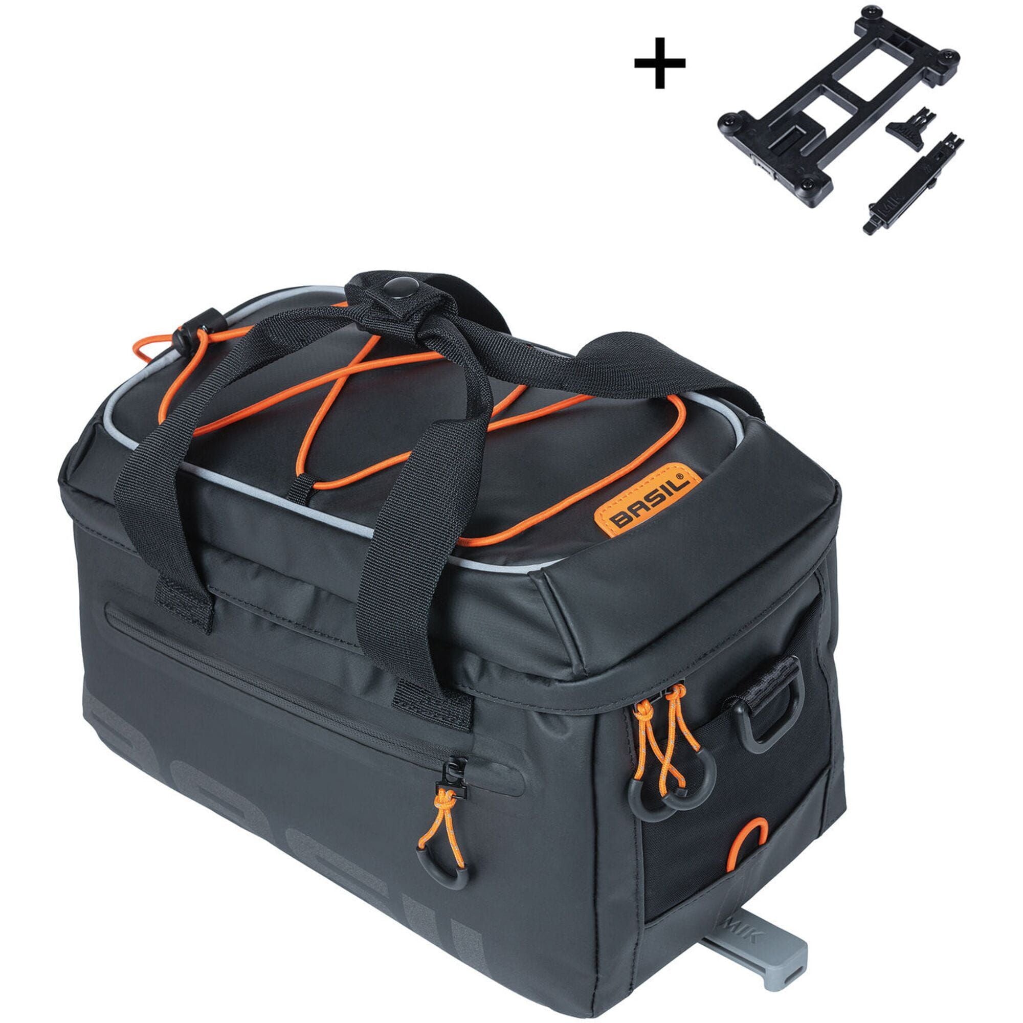 Basil Miles Tarpaulin - Trunkbag MIK - 7 litre - black/orange | Swinnerton Cycles