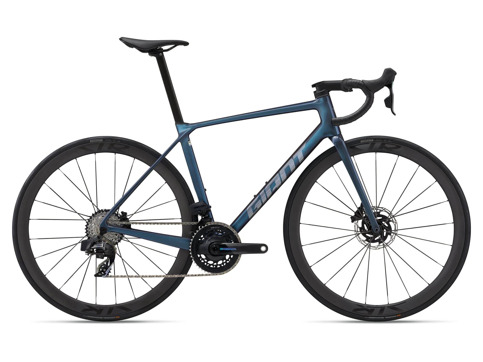 Giant TCR Advanced Pro 0 AXS road bike with SRAM Force eTap, aerodynamic racing design, lightweight carbon frame, and racing handlebars.