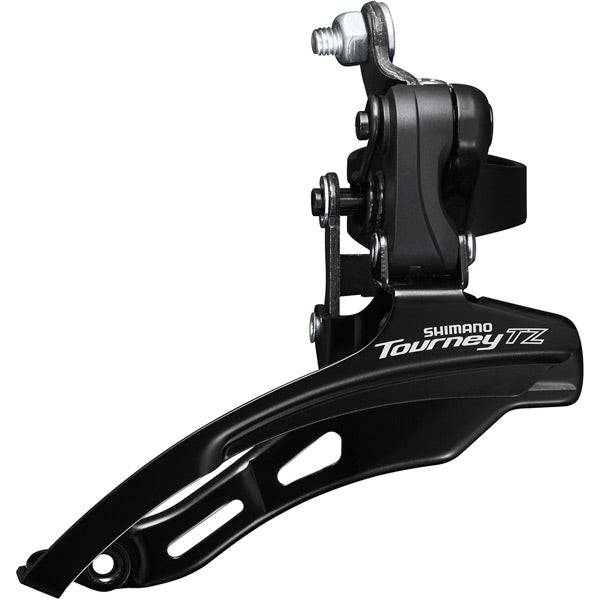 Shimano Tourney / TY FD-TZ500 6-speed MTB front derailleur, down swing, down pull, 31.8mm, 66-69, 42T | Swinnerton Cycles