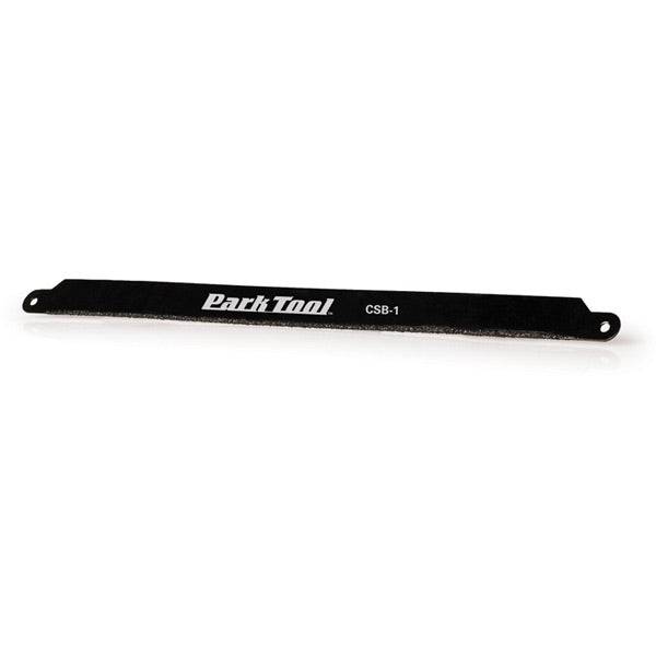 Park Tool CSB-1 carbon cutting saw blade for 12-inch hacksaws, designed for precise carbon fiber cuts in workshop applications.