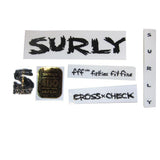 Surly MDS Dropouts spares and accessories for bike frames, featuring a headbadge, in a close-up view of the bike component.