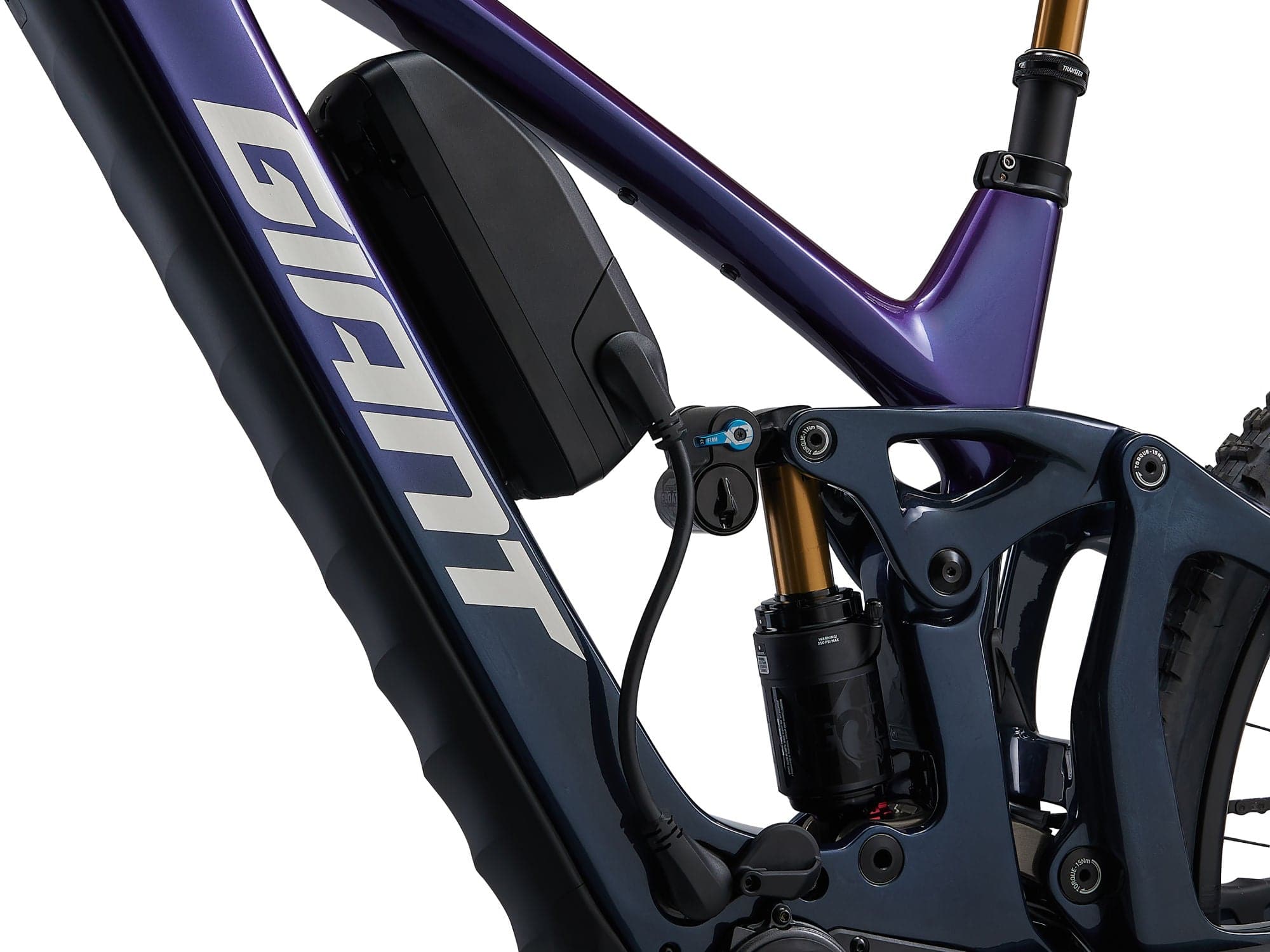 Giant Reign Advanced E+ 0 2026 electric mountain bike with SyncDrive Pro 3 motor and Maestro suspension, shown on trail.