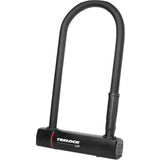 Trelock U4 230mm bike lock with silver security rating and universal mounting bracket, shown coiled with mounting accessories.