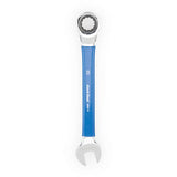 Park Tool MWR-15 15mm ratcheting metric wrench with two-way ratchet ends, used in workshop for bike maintenance.