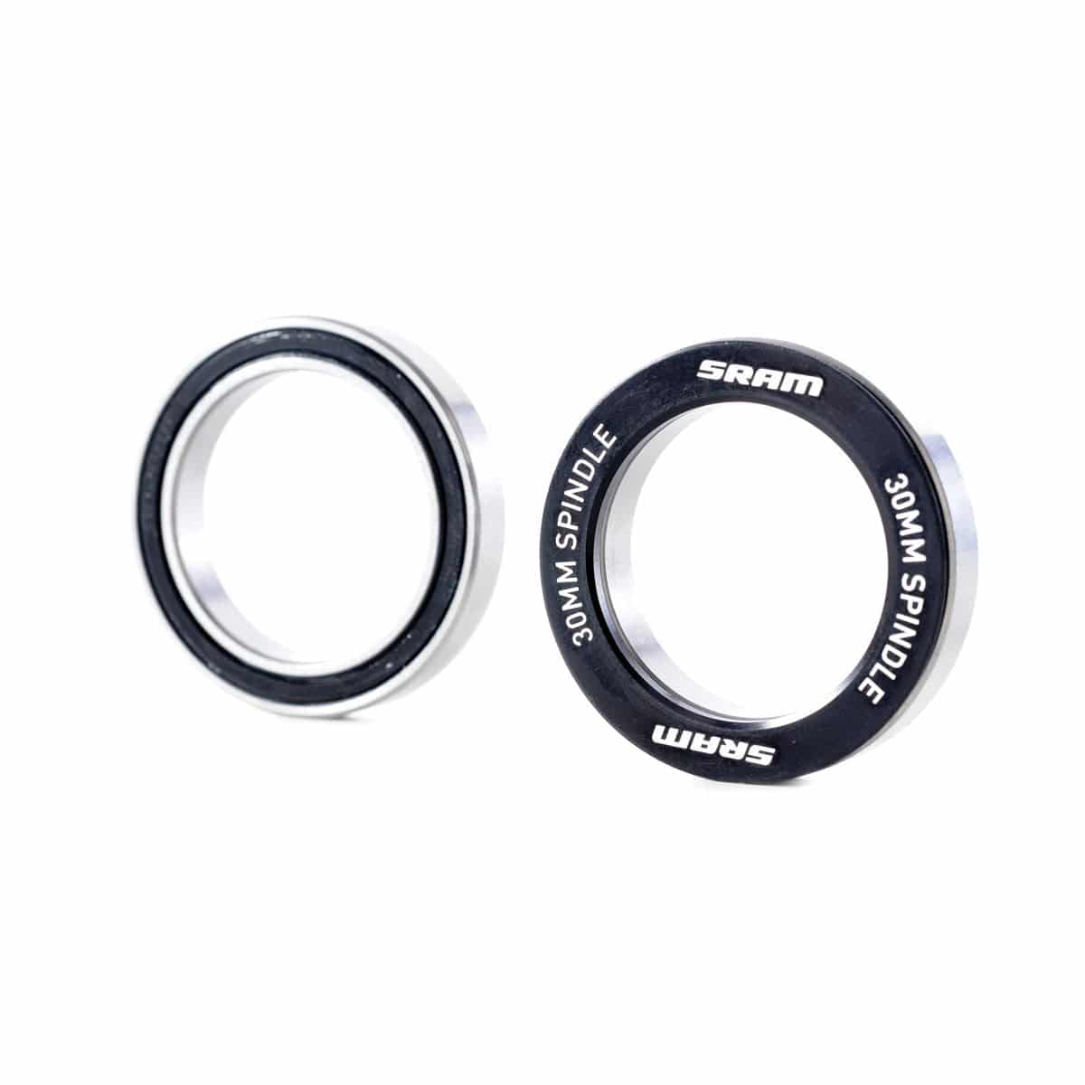 SRAM BB30 bearing assembly for bike bottom bracket, showing durable metal components and smooth bearing surfaces.