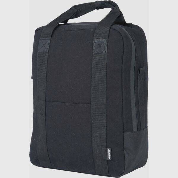AtranVelo METRO AVS side bag with laptop compartment attached to bike pannier rack, designed for versatile cycling accessories.