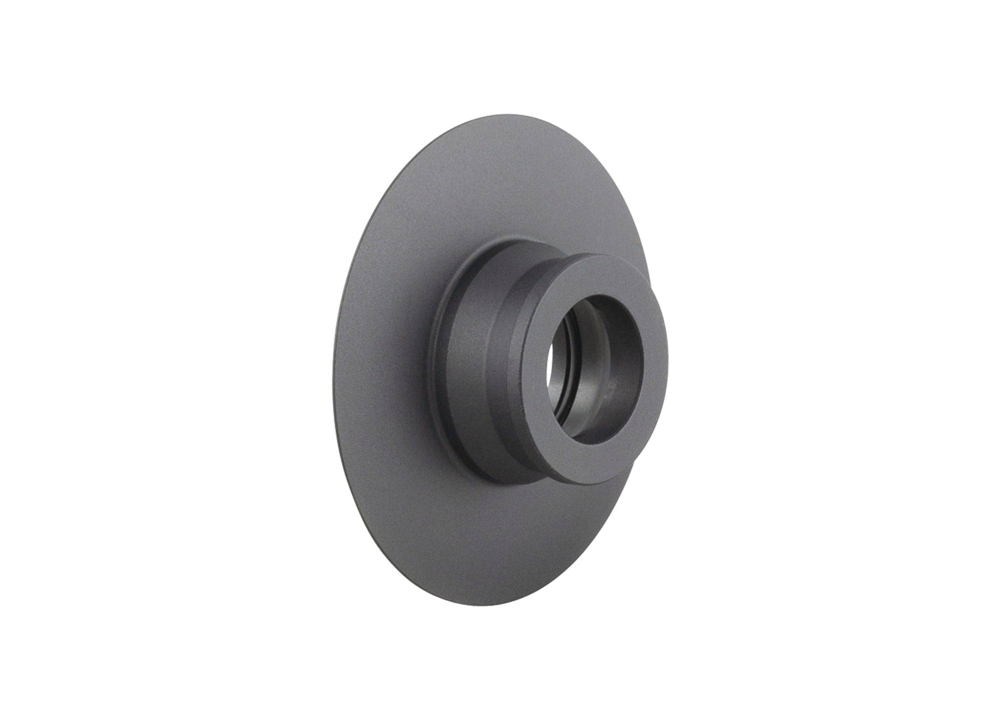 Black Bontrager Aeolus RSL 12mm axle end cap for 100mm old front hub, component replacement part.