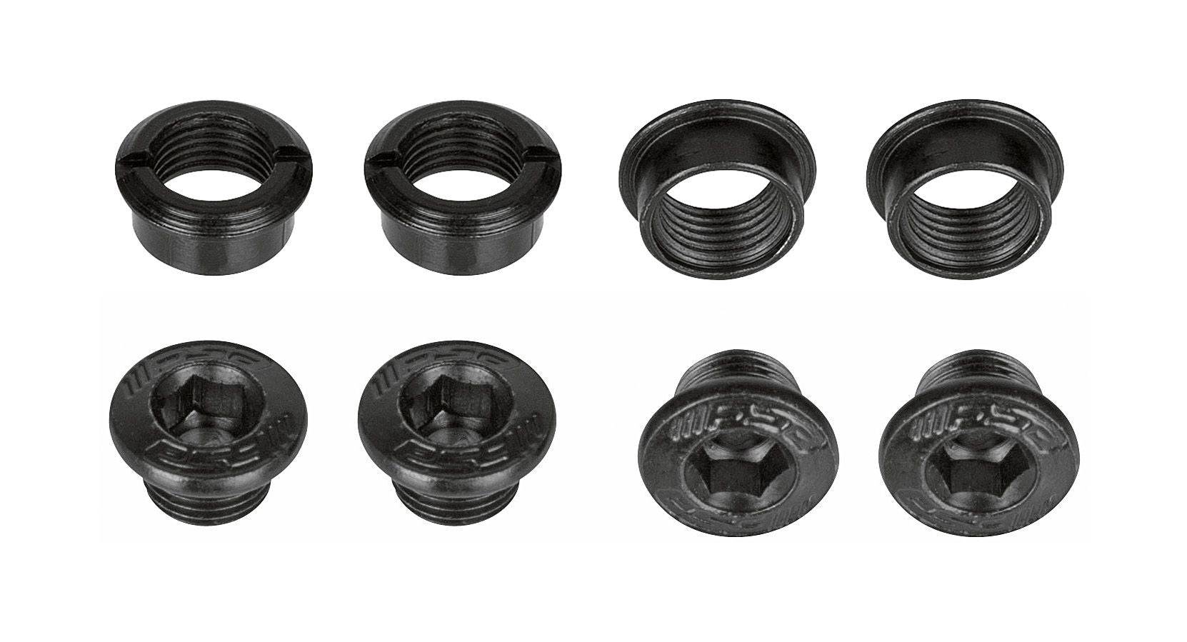 FSA chainring bolt kit for e-bike single ring, includes four durable bolts for secure fit on FSA cranksets.