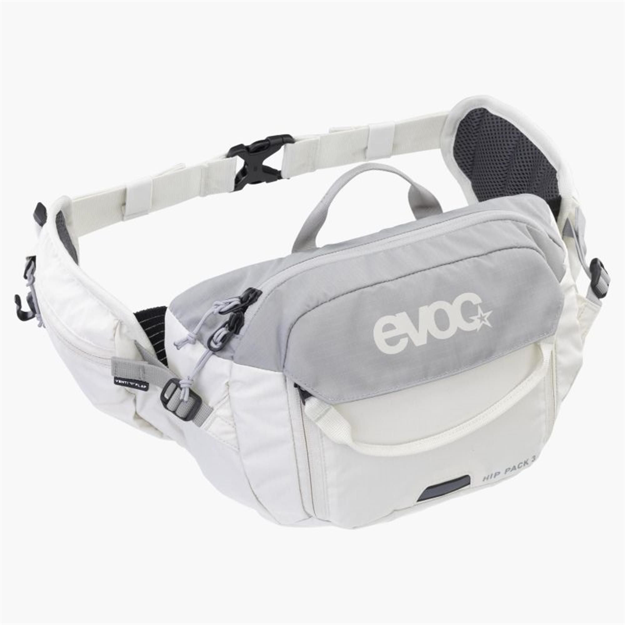 EVOC Hip Pack Hydration Bag 3L with 1.5L bladder, ventilated cycling accessory for hands-free hydration during rides