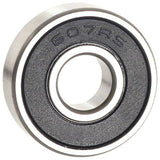 M Part 607 2RS cartridge bearing for bicycle hubs, high performance, durable 7x19x6mm component, close-up view of bearing in package