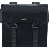 Black Basil Urban Load double bike bag with reflective details, 48-53L capacity, designed for bike accessories and commuting.