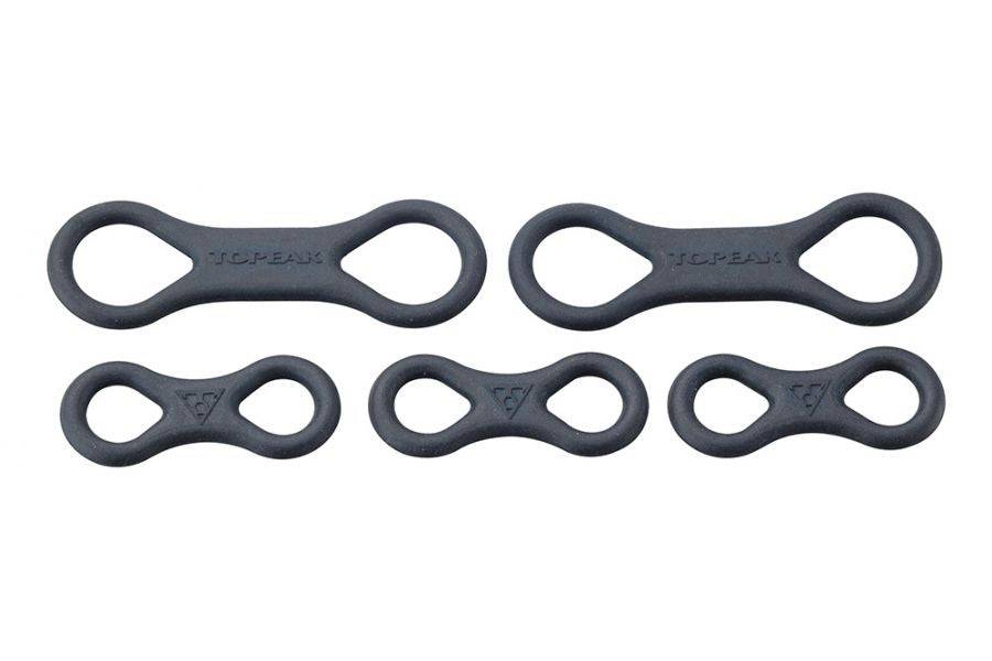 Topeak Mini Rocket iGlow black safety strap for cycling visibility, featuring glow-in-the-dark strip and adjustable design.