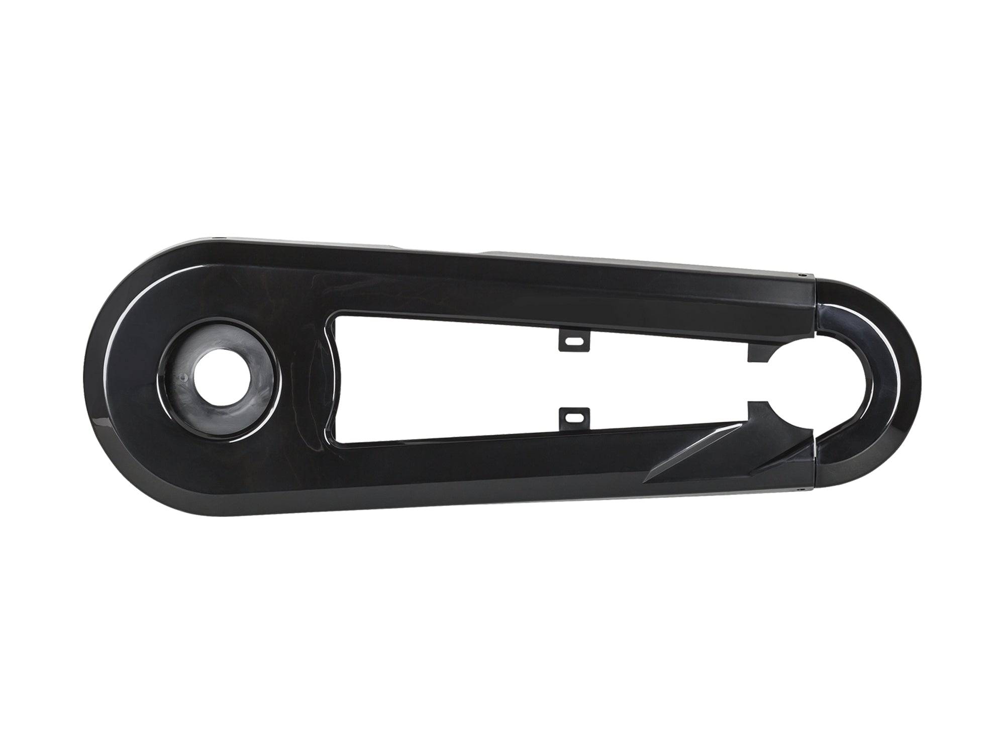 Black Trek Precaliber 20-inch bike chainguard providing durable chain protection for kids' bicycles.