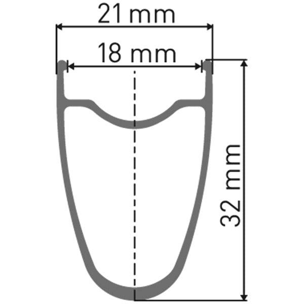 DT Swiss RR 511 SBWT 32mm Presta-Drilled Aero road and cyclocross rim with semi-aero profile, shown in the image.