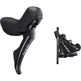 Shimano 105 ST-R7020 road hydraulic disc shifters and flat mount caliper set for high-performance cycling components.