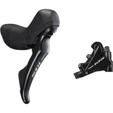 Shimano 105 R7020 road hydraulic disc shifters STI set with flat mount calipers for road bike components.