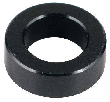 Black Trek Rocker Link Spacer 5.7mm x 10mm for full-suspension bike components, showcasing the compact spacer on a bike part.