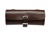 Brooks Challenge leather tool bag for saddles with bag loops, handmade leather pannier accessory for cycling gear.