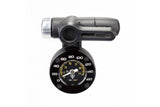 Topeak Shuttle Gauge G2 black tire pressure gauge measuring up to 160 PSI for Presta, Schrader, and Dunlop valves.