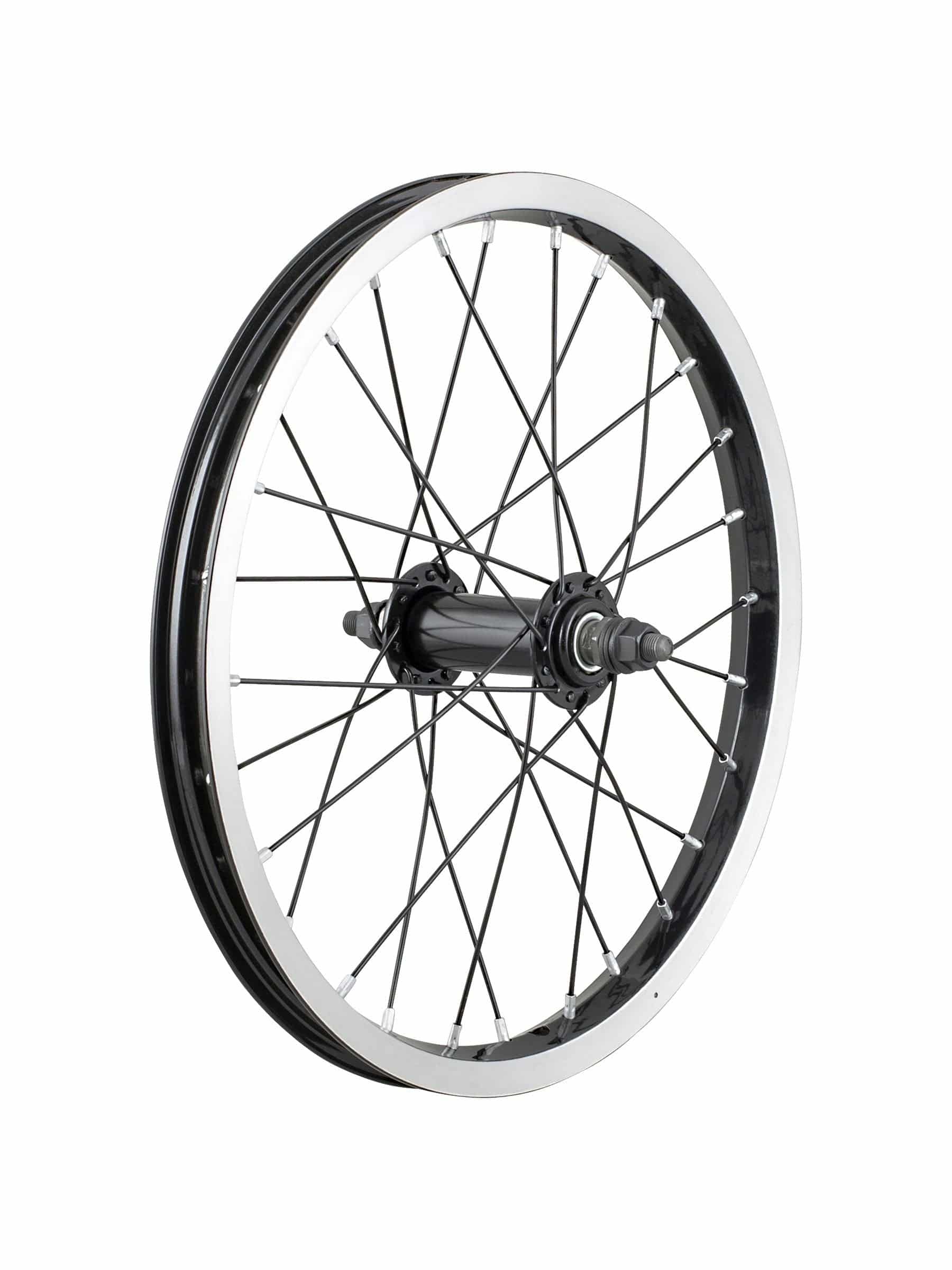 Trek Precaliber 16 freewheel wheel replacement for kids' MTB bike, showing the wheel with sprocket and tire.