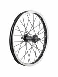 Trek Precaliber 16 freewheel wheel replacement for kids' MTB bike, showing the wheel with sprocket and tire.