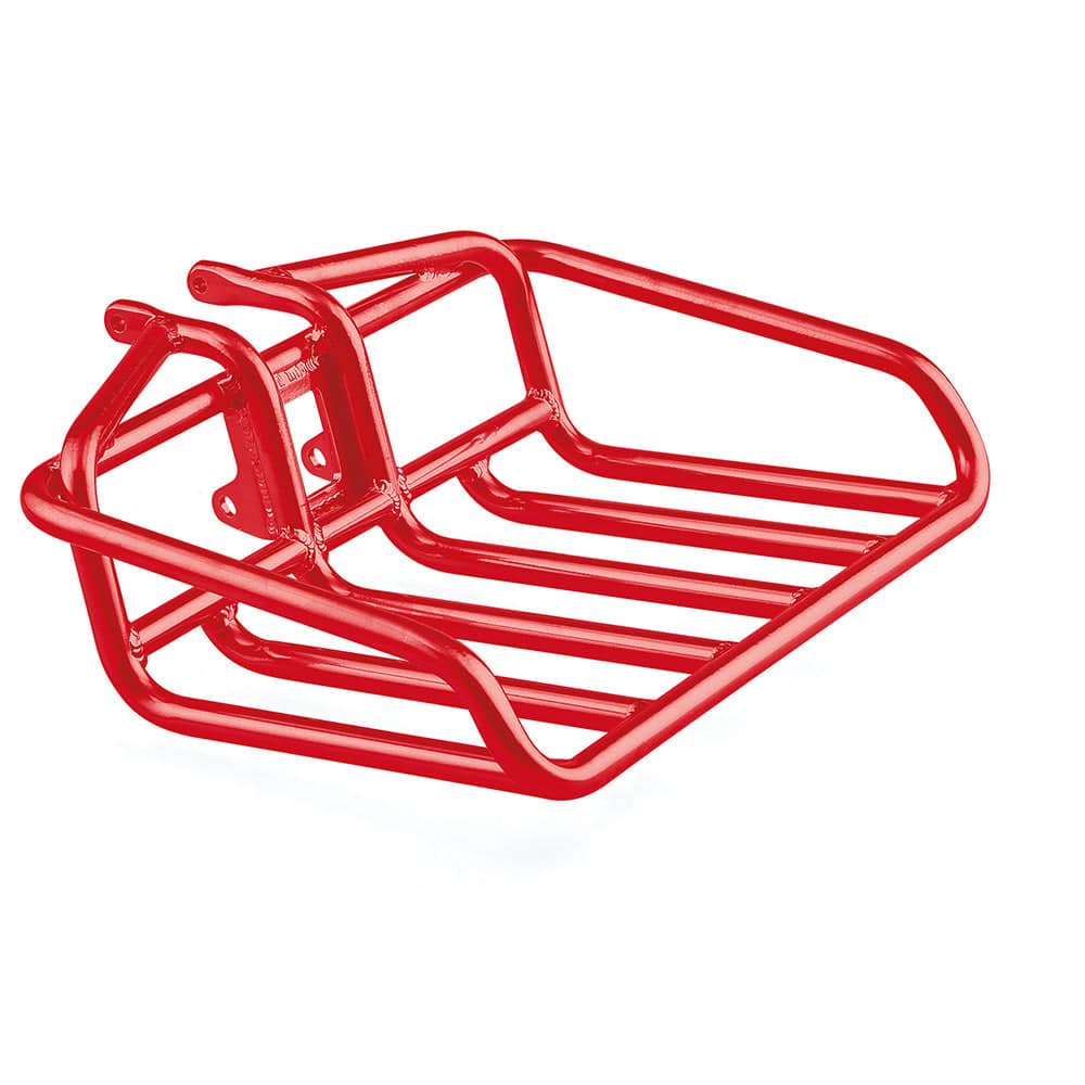 Benno Bikes utility front tray rack for eScout, RemiDemi, and Boost E electric bikes, shown mounted on the bike frame.
