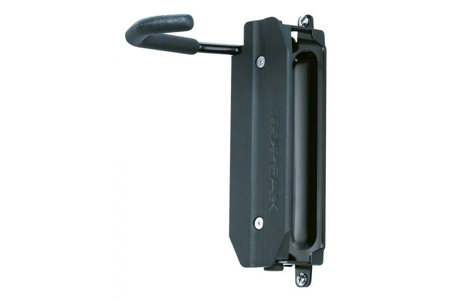 Topeak Swing-Up EX black bike holder for road and MTB bikes with up to 29-inch wheels, mounted on a bike frame.