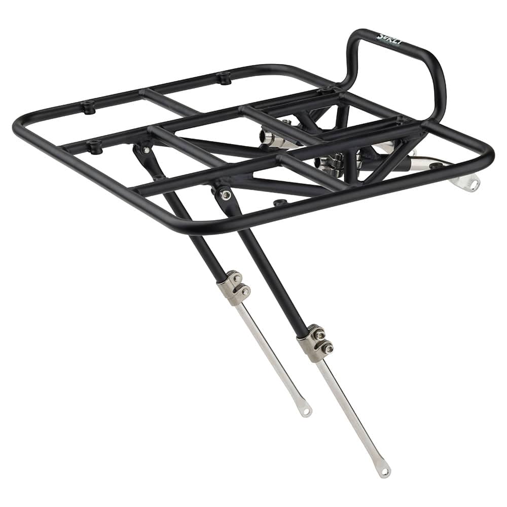Surly 24-pack front rack Mk II for fat bikes and 29+ wheels with mounting hardware, lightweight bike accessory in image