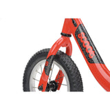 Red Ridgeback Scoot 2027 kids balance bike for toddlers, featuring a lightweight frame and adjustable handlebars.