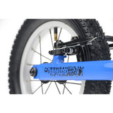 Blue Ridgeback Scoot 2027 kids balance bike for toddlers age 2+ with detailed frame and ergonomic design.