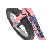 Pink Ridgeback Scoot 2027 kids balance bike for toddlers age 2+ with sturdy frame and ergonomic design, shown with detailed close-up.