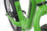 Green Ridgeback Scoot XL Kids Balance Bike 14-inch for ages 3+, featuring a lightweight frame and beginner-friendly design.