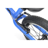 Blue Ridgeback Scoot XL 14-inch kids' balance bike designed for beginner riders ages 3 and up, with a sturdy frame and smooth finish.