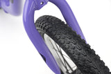 Ridgeback Scoot XL kids balance bike in lilac, 14-inch size for ages 3+, featuring a lightweight frame and beginner-friendly design.