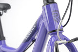 Ridgeback MX16 kids bike with 16-inch wheels, lilac color, adjustable frame for ages 3.5 to 6 years, detailed close-up.