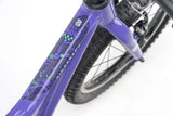 Ridgeback MX16 Kids Bike with 16-inch wheels in lilac, adjustable frame for children aged 3.5 to 6 years, detailed close-up.