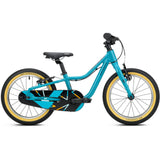 Ridgeback Dimension 16 kids bike in teal with adjustable lightweight frame for children aged 3½ to 6 years.