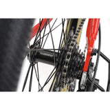 Red Ridgeback Dimension 24 kids bike with 8-speed Shimano gears, puncture-resistant tires, and adjustable fit for ages 8+