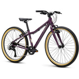 Ridgeback Dimension 24 kids' bike with violet frame, 8-speed Shimano gears, puncture-resistant tires, adjustable fit for ages 8+