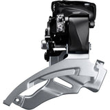 Shimano Altus FD-M2000 9-speed front derailleur for mountain bikes, dual pull MTB front mech, silver finish.