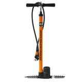 SKS Rennkompressor floor pump with orange MV head for high-pressure bicycle inflation, durable bike pump accessory