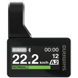 Shimano STEPS SC-EN600 cycle computer with 31.8mm clamp for e-bike components, showing display and mounting bracket.