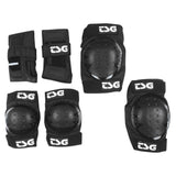 TSG Basic Padset for kids includes knee, elbow, and wrist guards, designed for safety during sports and outdoor activities.