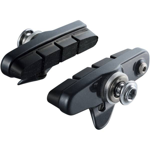 Shimano Ultegra R55C4 R8000 cartridge brake shoes for alloy rim calipers, pair, bicycle components, with black rubber brake pads