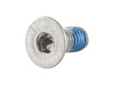 Trek Road M3 x 0.5 x 7mm silver countersunk head bolt for bike components, close-up of the metal screw used in bicycle assembly.