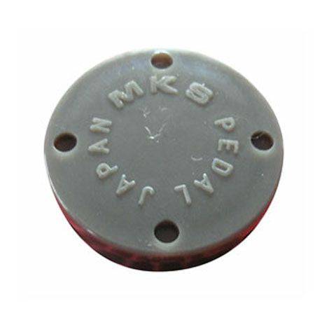 MKS MTE dust cap for pedal protection, single replacement component, small round black plastic cover on bike pedal