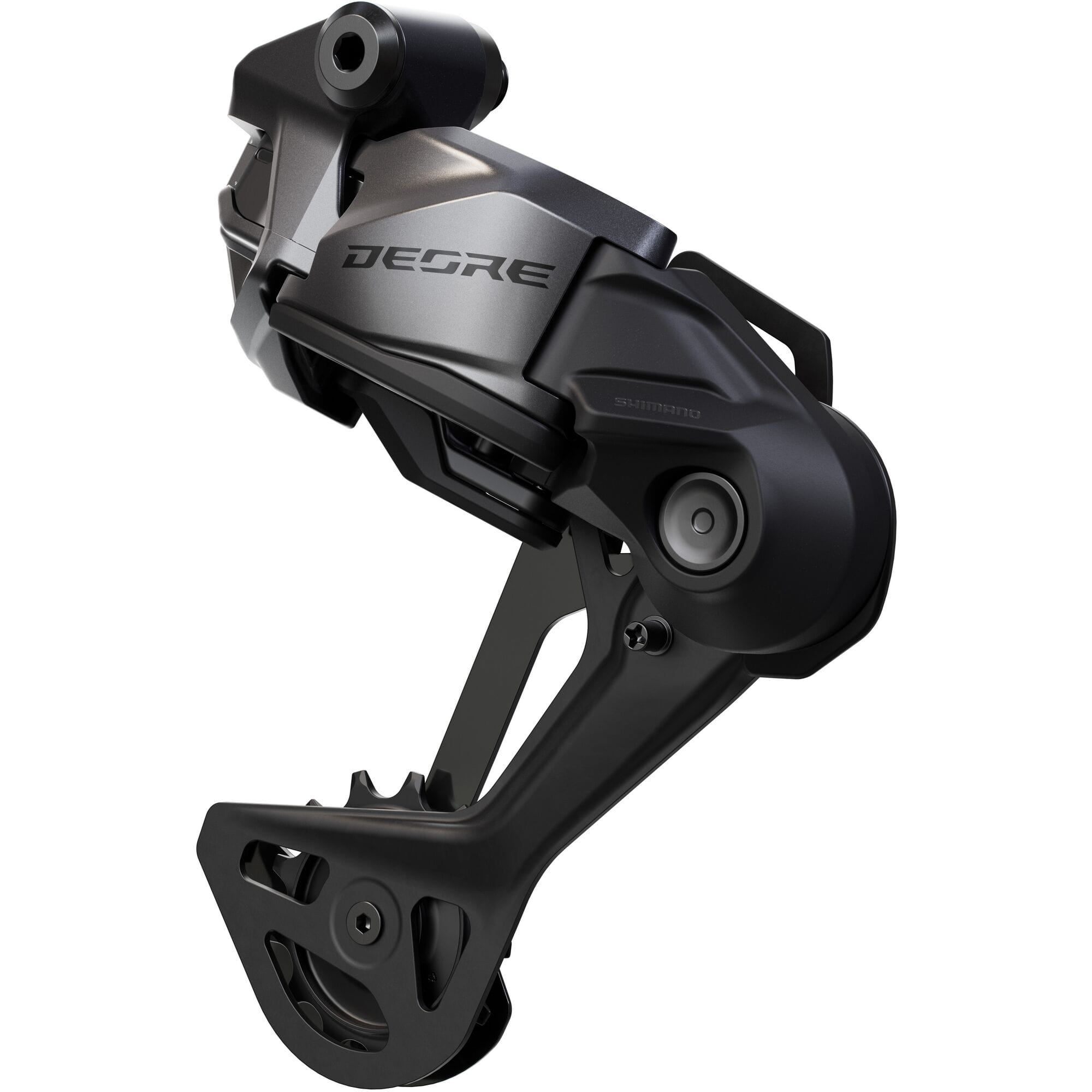Shimano Deore RD-M6260 Di2 12-speed rear derailleur with Hyperglide SGS for mountain bikes and e-bikes, mounted on bike frame.