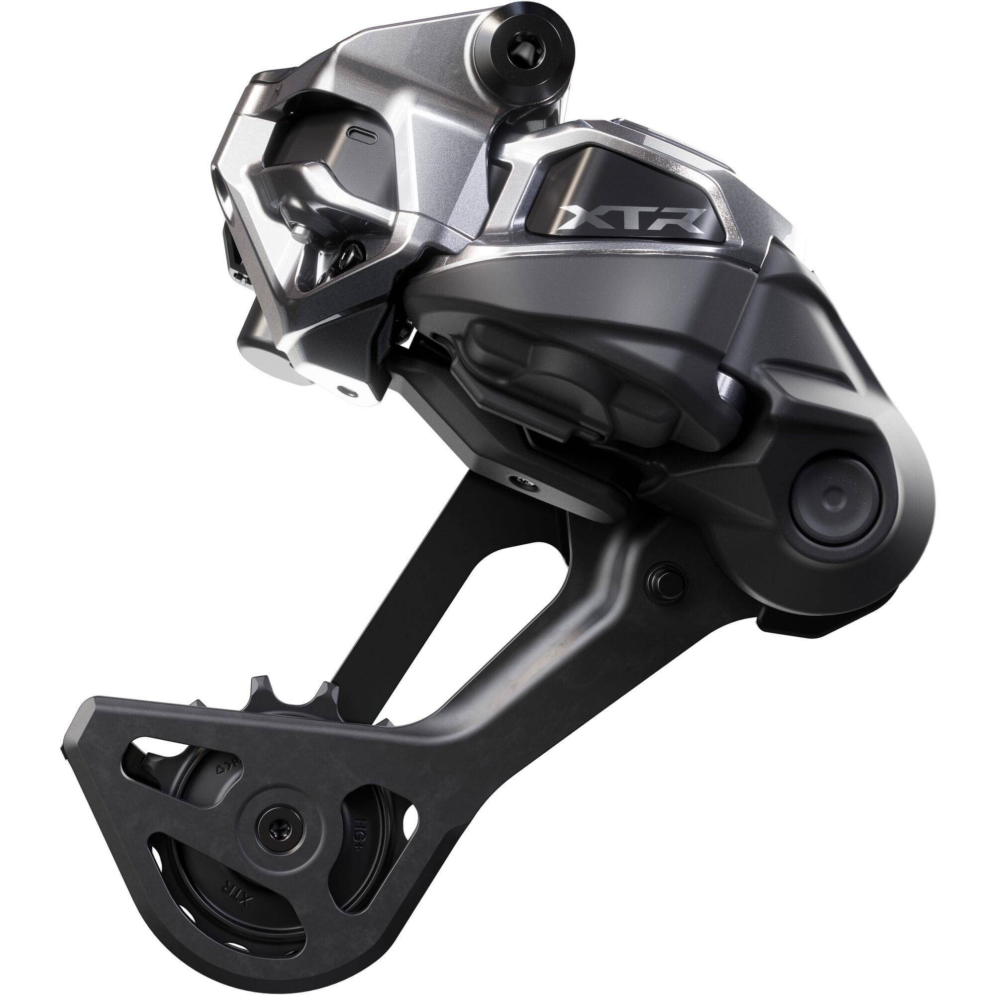 Shimano XTR RD-M9250 Di2 Wireless 12-speed MTB rear derailleur with SGS HYPERGLIDE, showcasing its sleek design and gear mechanism.