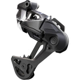 Shimano XTR RD-M9260 Di2 STEPS 12-speed rear derailleur with long cage and Hyperglide technology, mounted on a bike drivetrain.