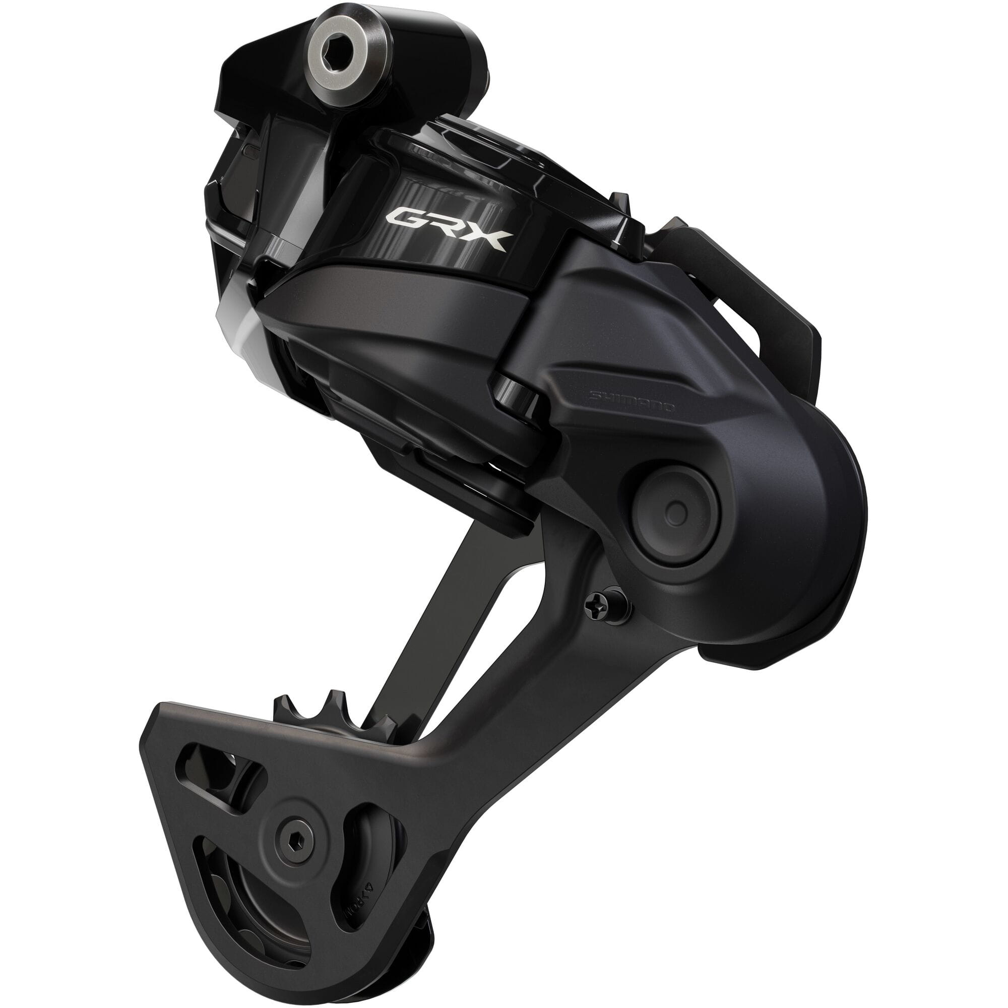 Shimano GRX RD-RX827 Di2 12-speed rear derailleur with Shadow ES for 51T cassette, bike component in black and silver finish
